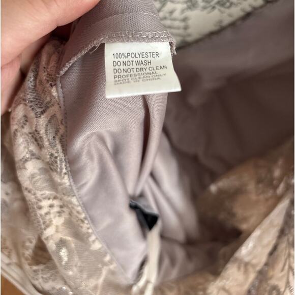 B69 Mac Duggal Floral Embellished Sequins Long Gown Womens 12 Wedding Modest - Picture 9 of 10